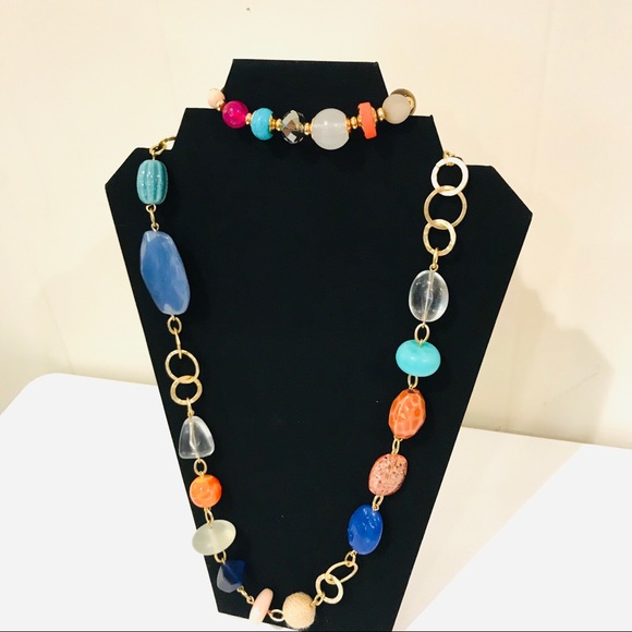Chico's Jewelry - Chico’s beaded & gold necklace, matching bracelet